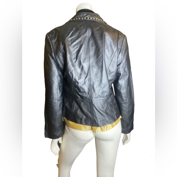 Willie Smith genuine lamb leather jacket with studded rivets large - Picture 2 of 4